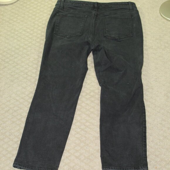 Talbots Jeans Size 12 Petite Dark Gray Straight Ankle Ladies Pants Stretch - Picture 2 of 6